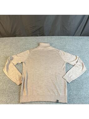 Adolfo Dominguez Knit Pullover Sweater Solid Beige Turtleneck Men's S